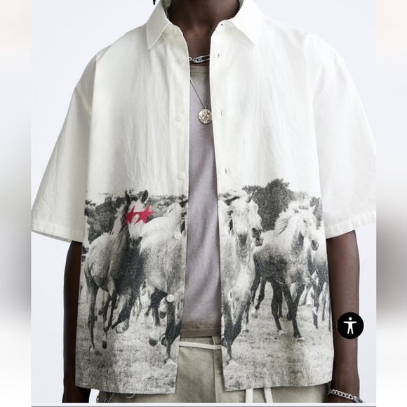 ❌️SOLD❌️LIMITED EDITION ZARA HORSE SHIRT X TWOJEYS SIZE L - Picture 5 of 8